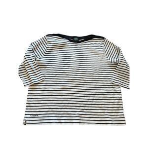 Lauren Ralph Lauren boat neck striped 3/4 sleeve women's top XXL